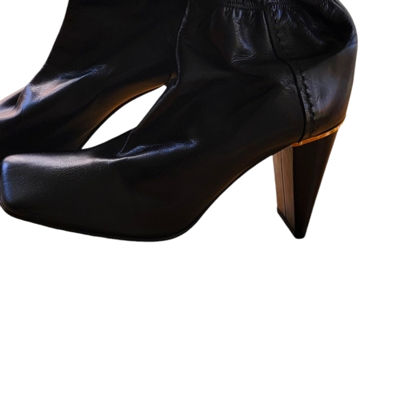 LOUIS VUITTON Noir Leather Ankle Boots SZ 40 (US SZ 10) - Picture 3 of 9